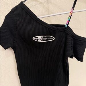 Uniqlo Black Off-Shoulder Crop Top